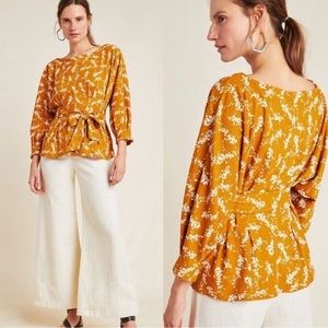 NWOT Anthropologie Amber Yellow Dolman Sleeved Blouse - Size M